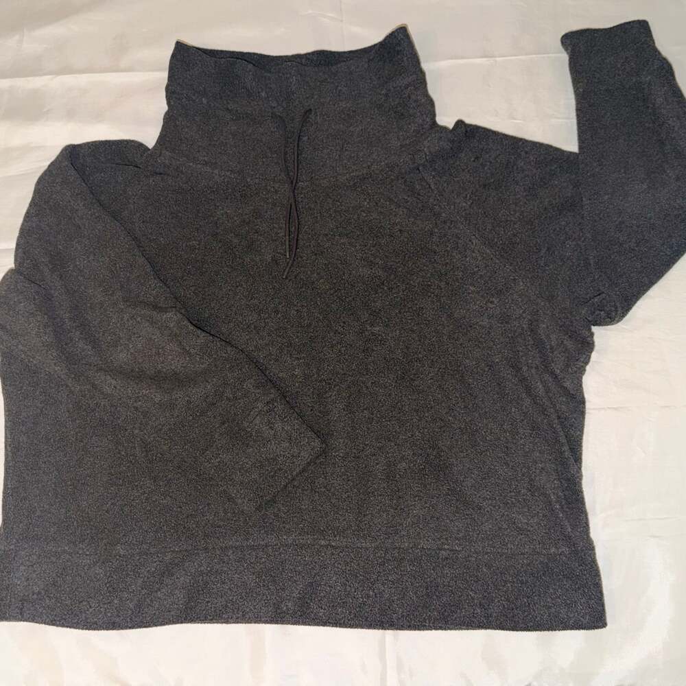 Old Navy Funnel-Neck‎ Cropped Gray Microfleece Sweatshirt Women's 2X